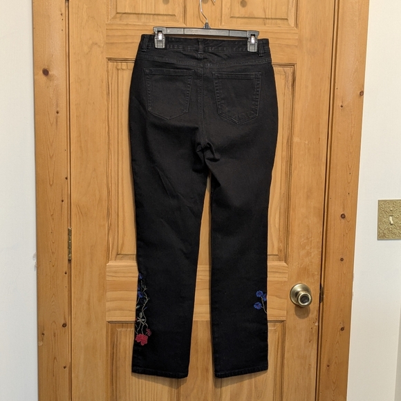 Charter Club Black Jeans Lexington Straight Sz 6 Slimming Bohemian Y2K Bohemian - Picture 9 of 11